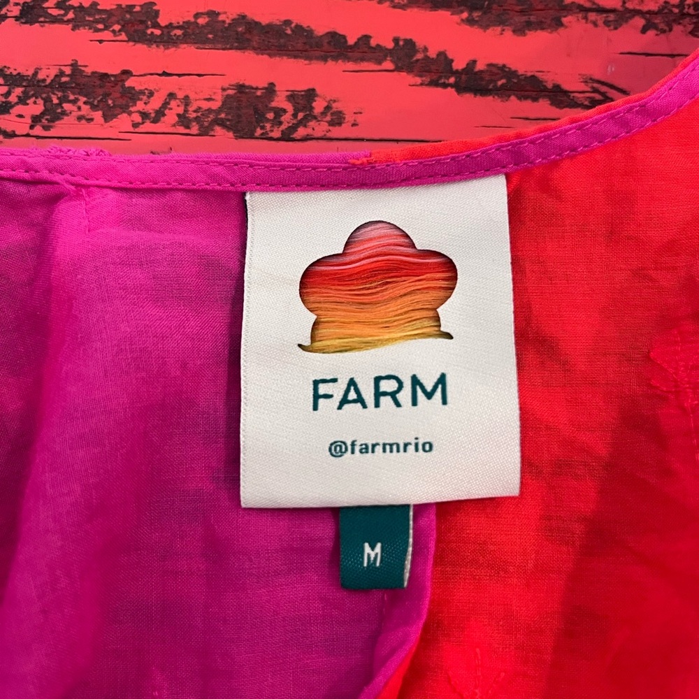 🍍HP🍍 Farm Rio Summer Ready Two Tone Wrap Top M - Picture 8 of 13